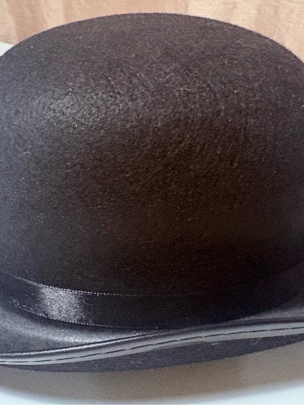 Men's Black Bowler Hat with Satin Band - Picture 10 of 11